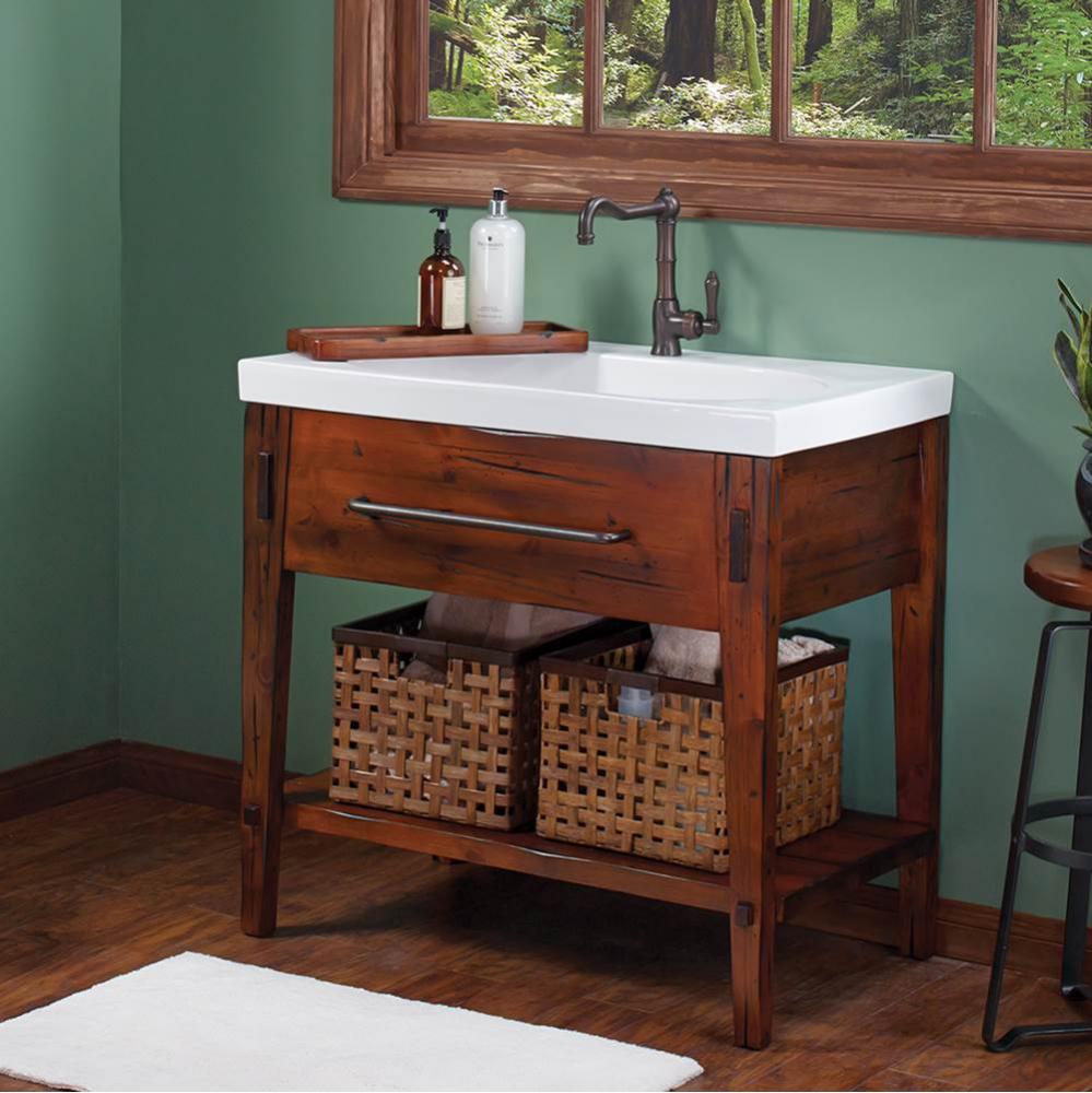 36'' Portland Bathroom Vanity Cabinet Base in Reclaimed Pine