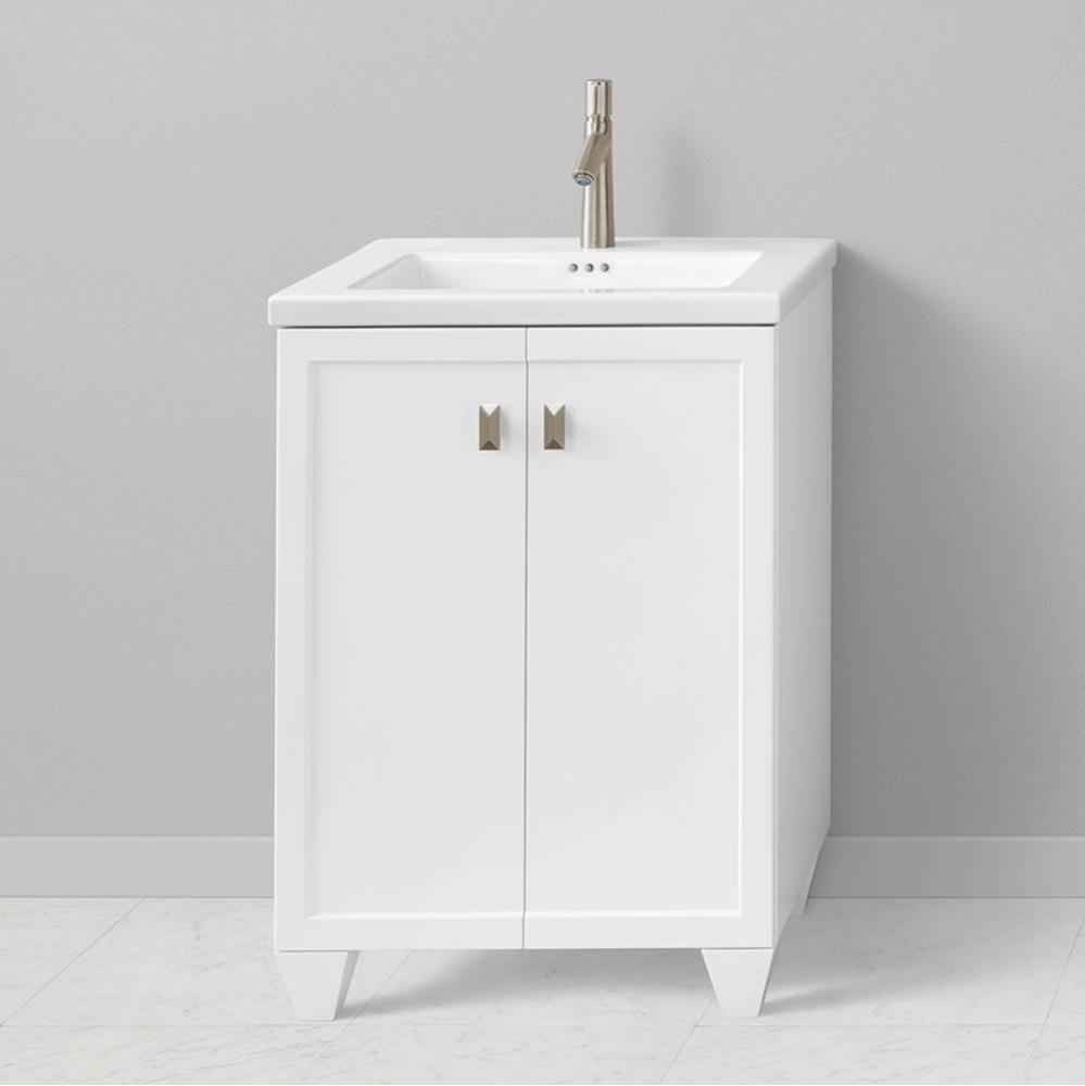 24'' Aravo Solutions Vanity with Cube Leg in White