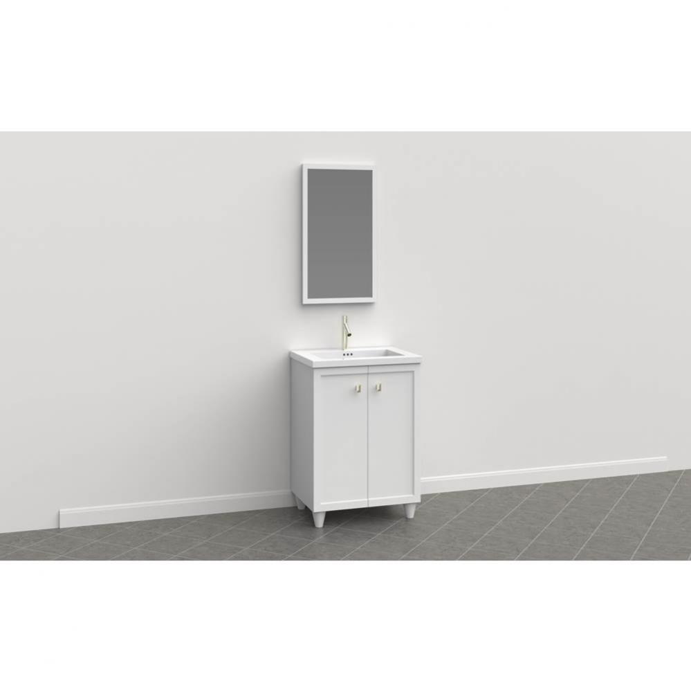 24'' Aravo Solutions Vanity with Cone Leg in White
