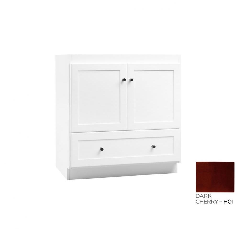 30'' Shaker Bathroom Vanity Cabinet Base in Dark Cherry - Wood Doors