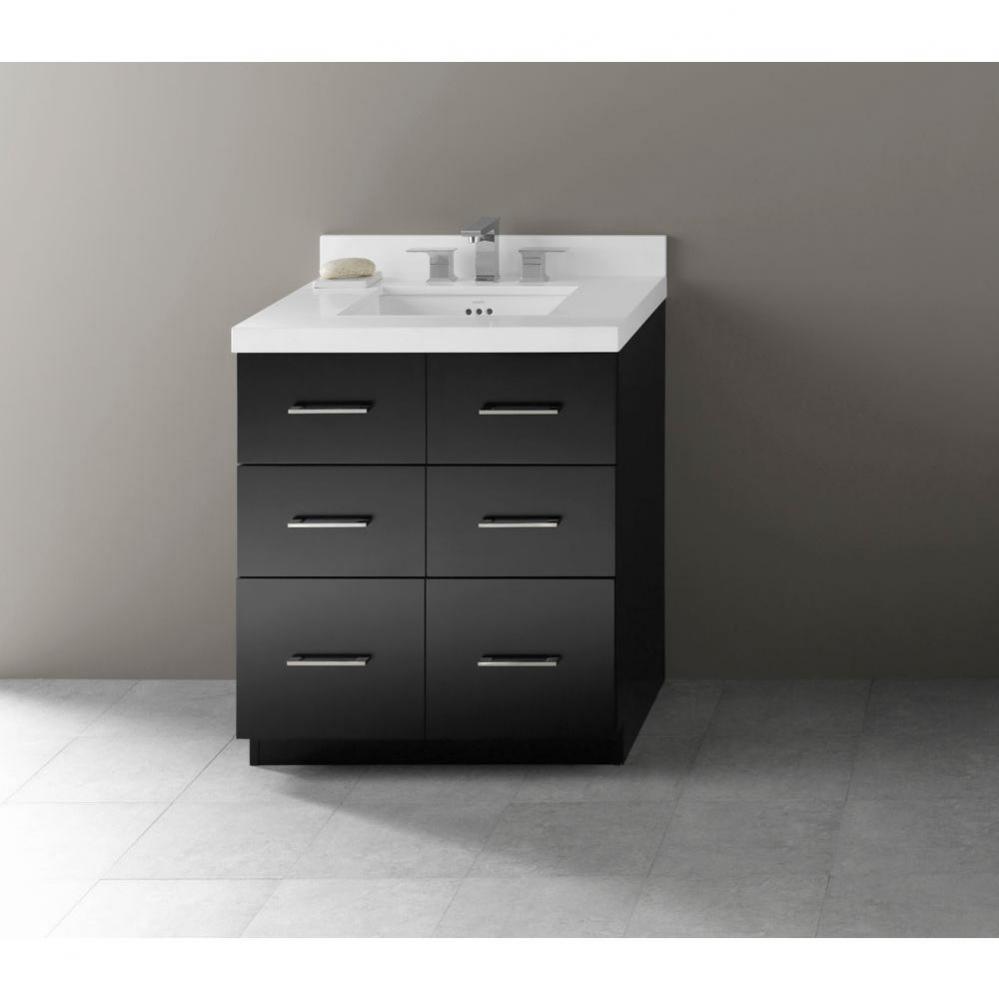 30'' Lassen Eco-Friendly Bathroom Vanity Cabinet Base in Black