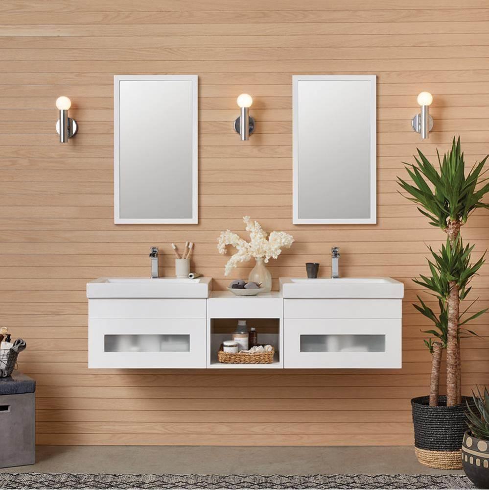 31'' Rebecca Wall Mount Bathroom Vanity Base Cabinet in Glossy White