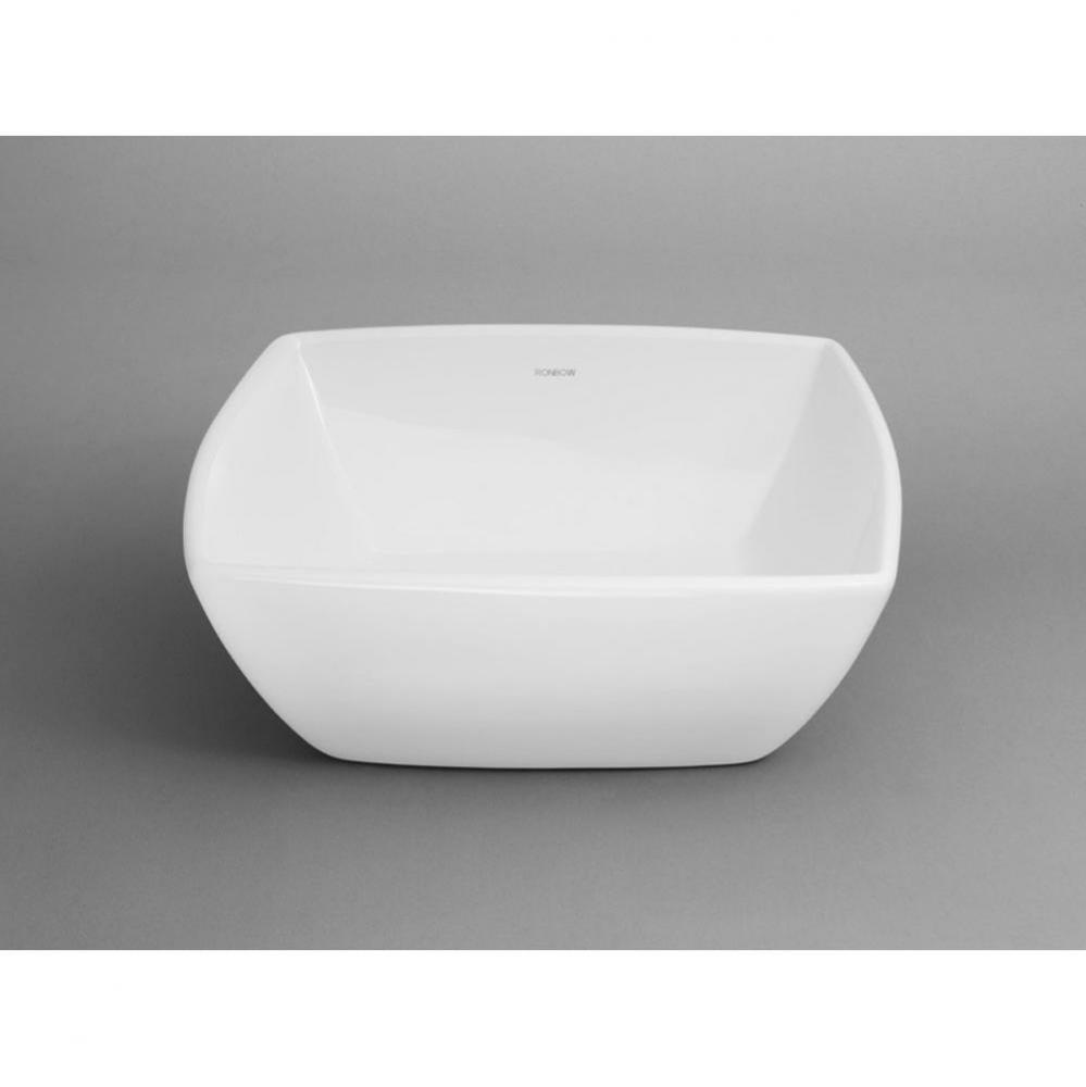16'' Abyss Arched Square Ceramic Vessel Bathroom Sink in White