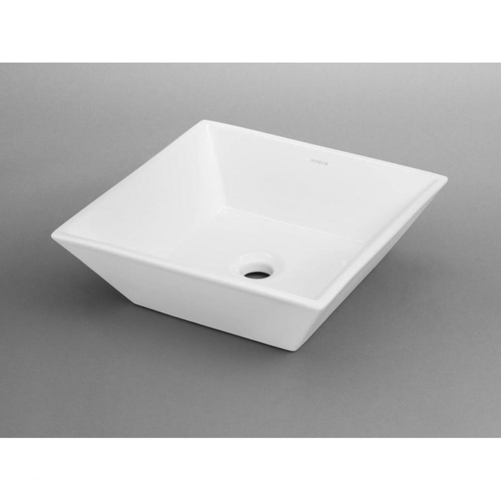 16'' Formation Square Ceramic Vessel Bathroom Sink in White