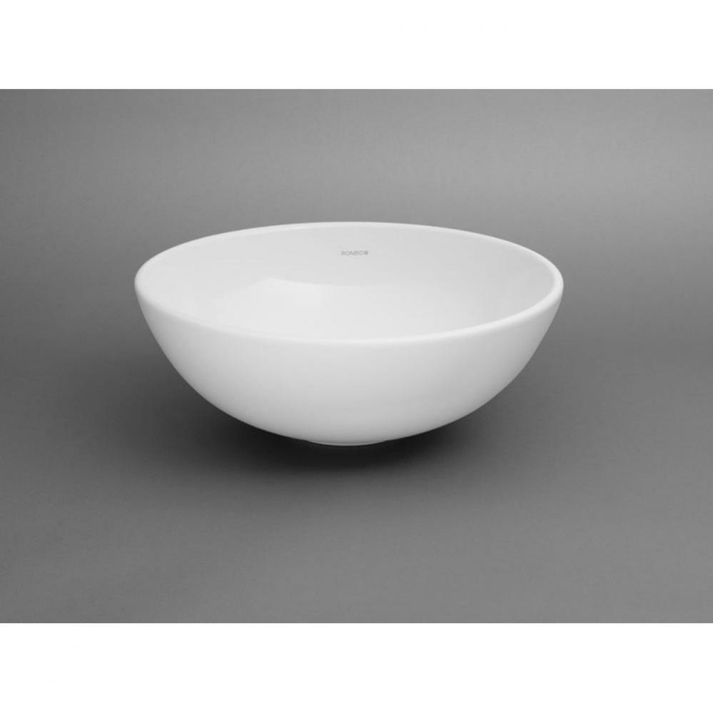 15'' Contour Round Ceramic Vessel Bathroom Sink in White