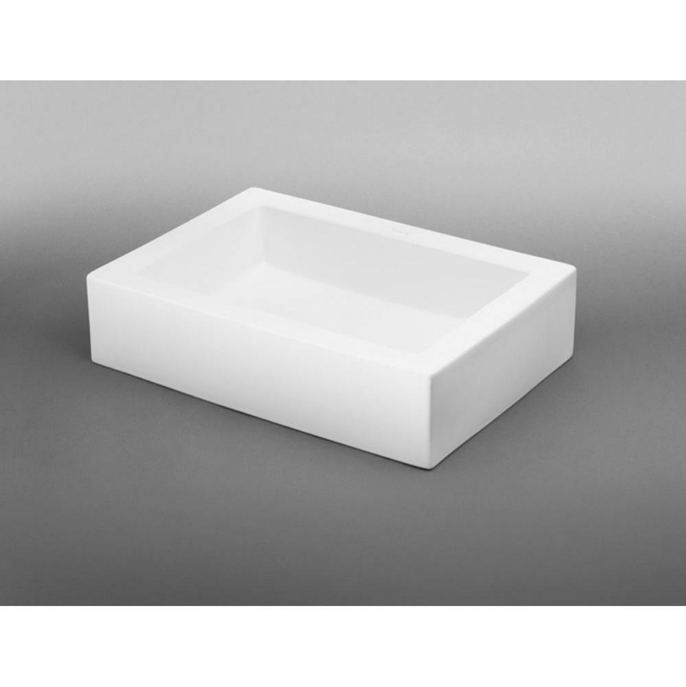 22'' Format Rectangular Ceramic Vessel Bathroom Sink in White