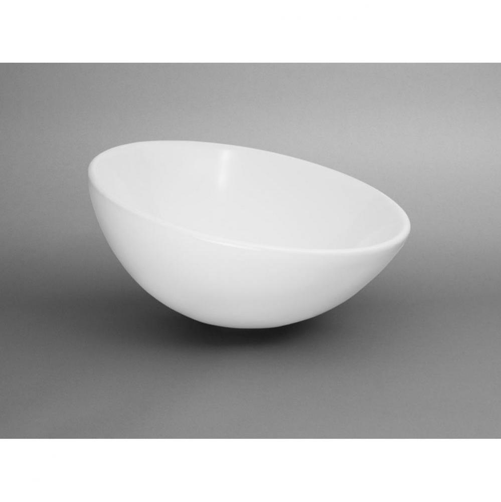 16'' Orbit Sloped Rim Ceramic Vessel Bathroom Sink in White