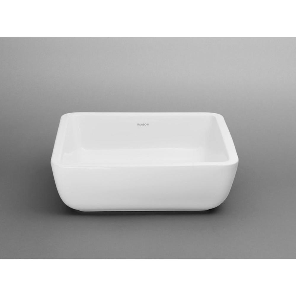 15'' Domain Square Ceramic Vessel Bathroom Sink in White