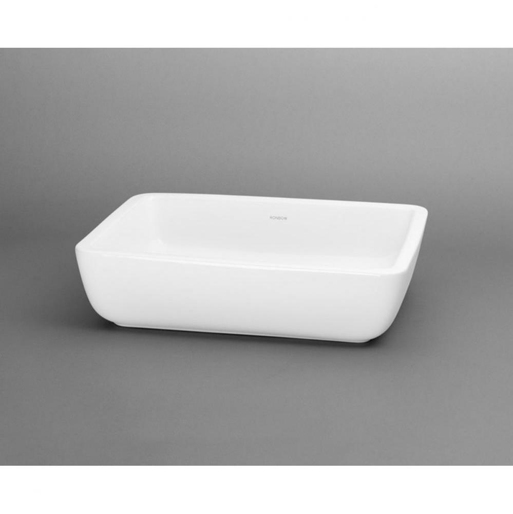 18'' Mod Rectangular Ceramic Vessel Bathroom Sink in White