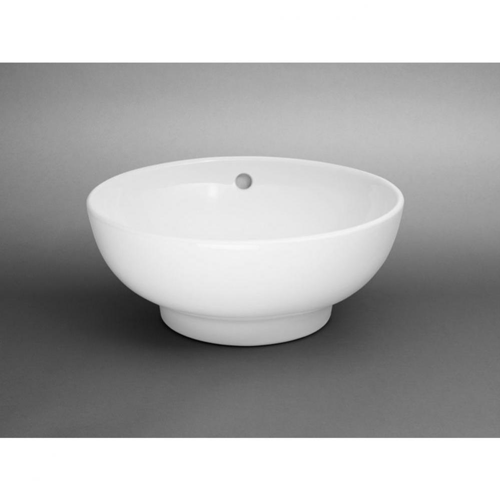 16'' Rondure Round Ceramic Vessel Bathroom Sink in White