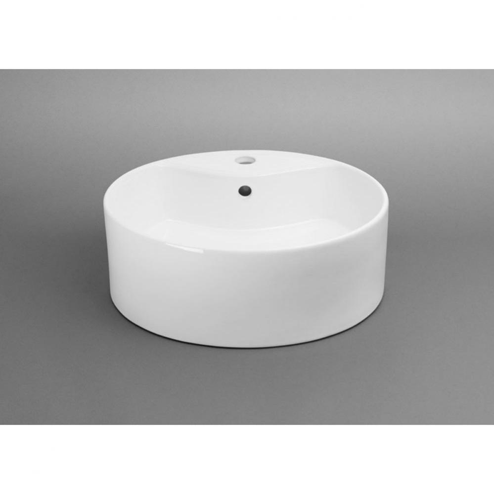 18'' Vault Round Ceramic Vessel Bathroom Sink in White