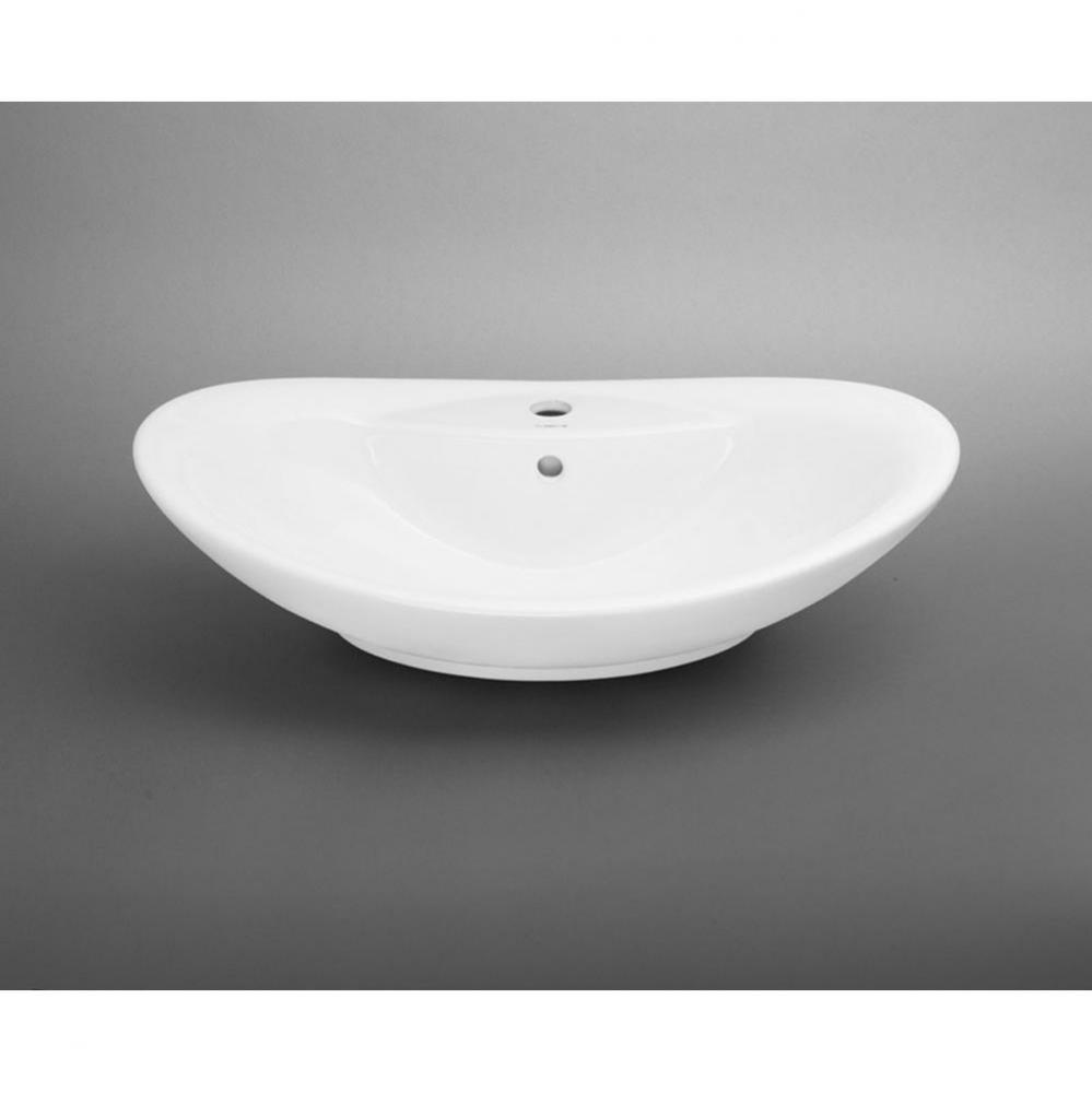 26'' Ellipse Oval Ceramic Vessel Bathroom Sink in White