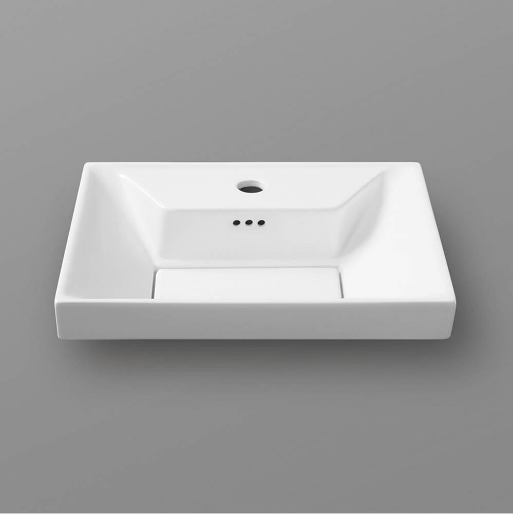 18'' Aravo Petite sinktop in White, Single Faucet Hole