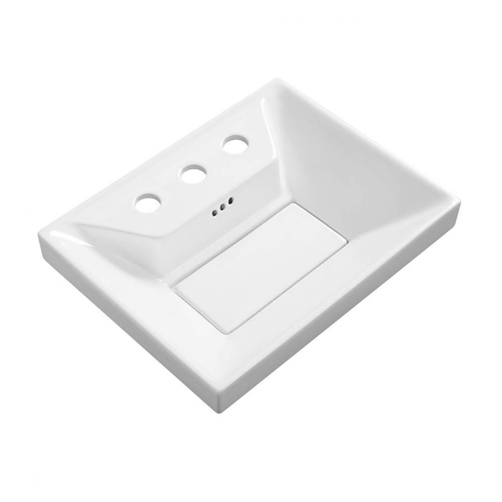 18'' Aravo Petite sinktop in White, 8'' WidespreadFaucet Hole