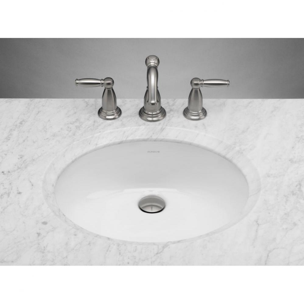 19'' Halo Oval Ceramic Undermount Bathroom Sink in White