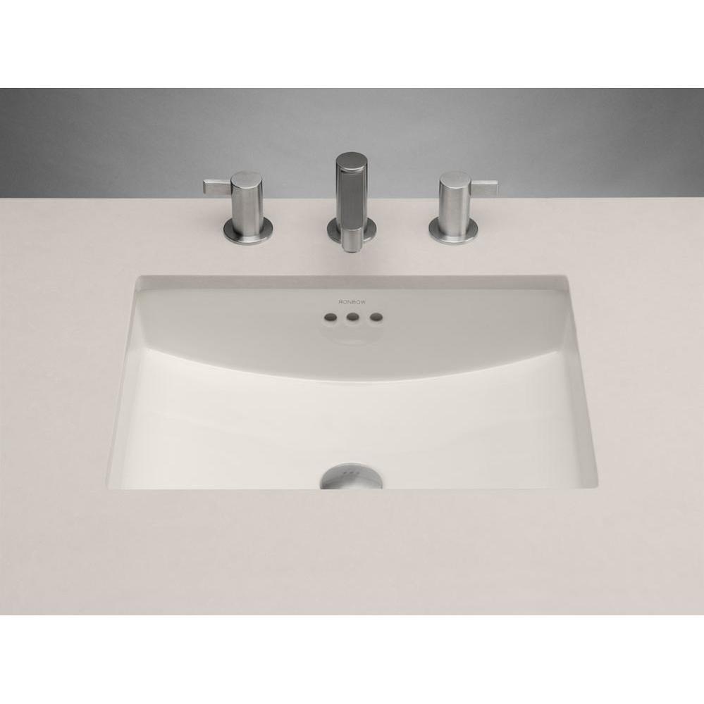 19'' Plane Rectangular Ceramic Undermount Bathroom Sink in Biscuit