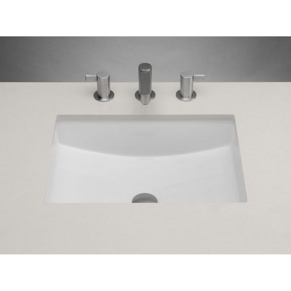 19'' Plane Rectangular Ceramic Undermount Bathroom Sink in White