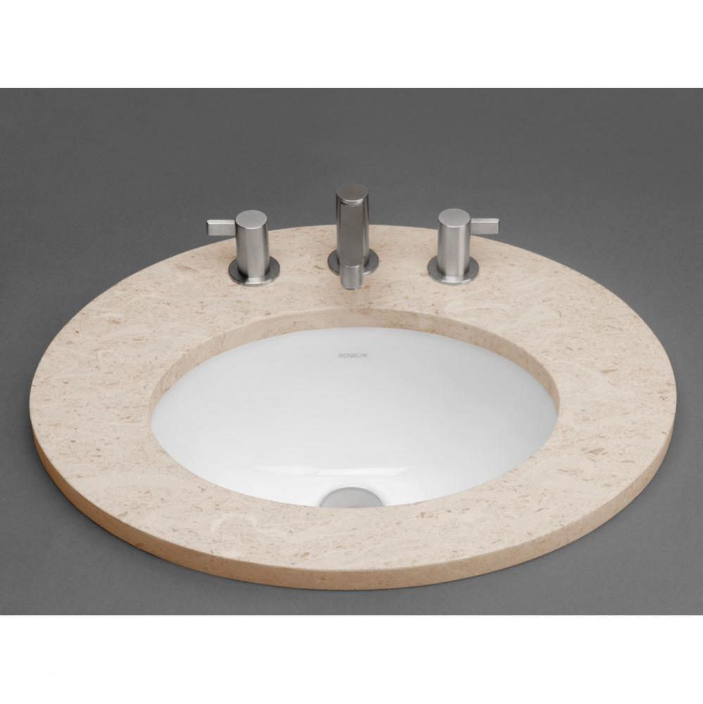 16'' Circuit Oval Ceramic Undermount Bathroom Sink in White
