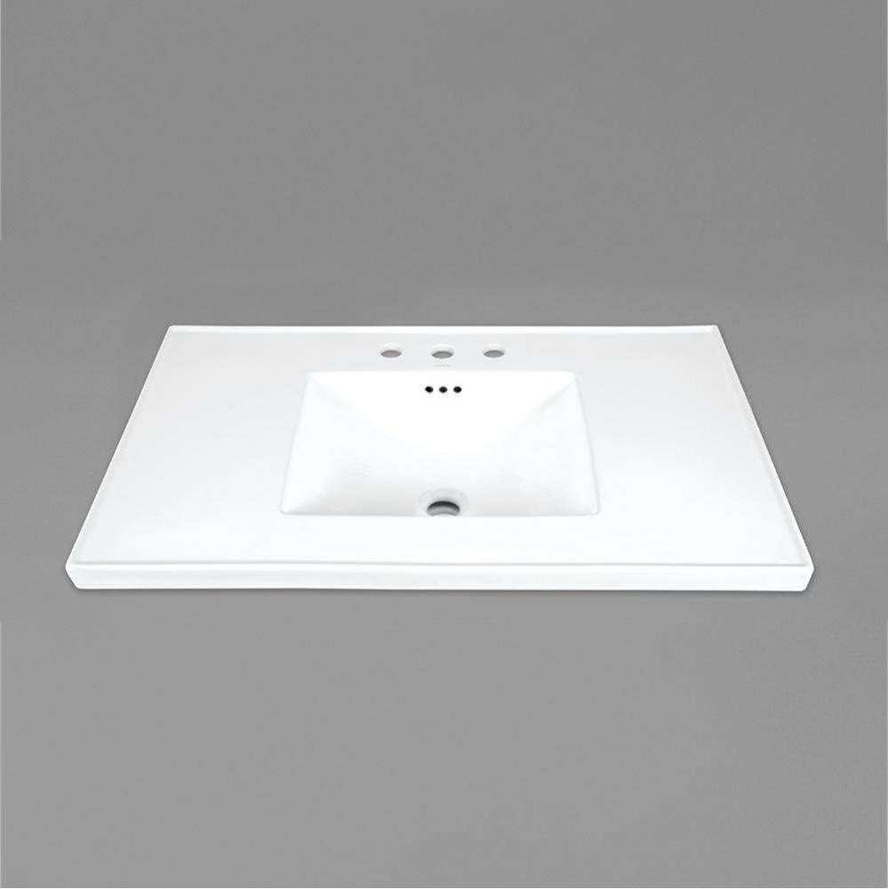 37'' Atrium sinktop in White, 8'' Widespread Faucet Hole