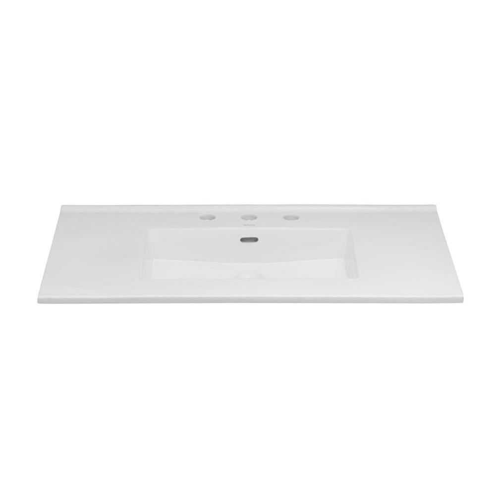 37'' Larisa™ Ceramic Sinktop with 8'' Widespread Faucet Hole in White