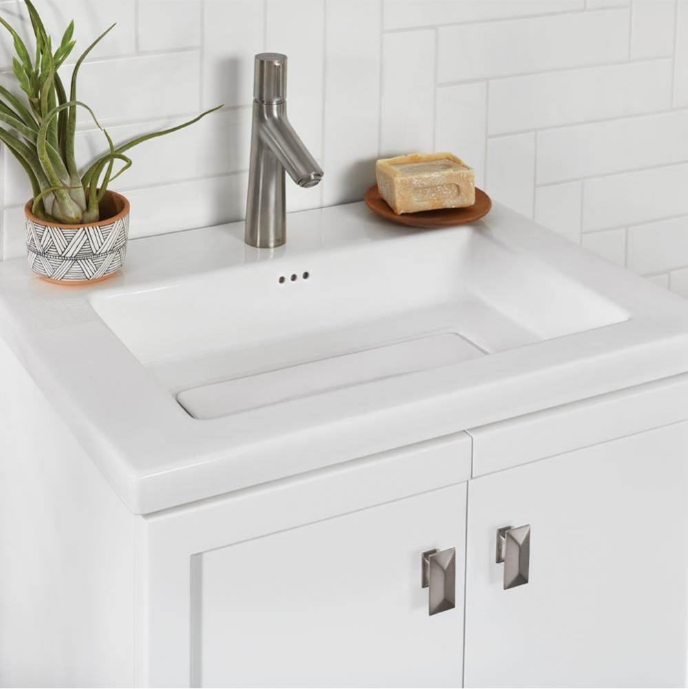 24'' Aravo Solutions sinktop in White, 18'' Depth, Single Faucet Hole