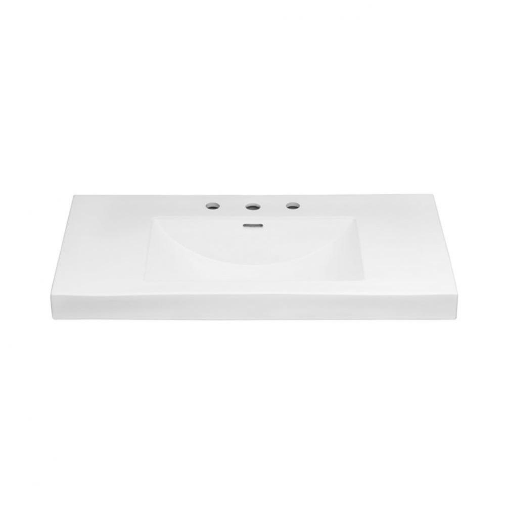 37'' Evin™  Ceramic Sinktop with 8'' Widespread Faucet Hole in White