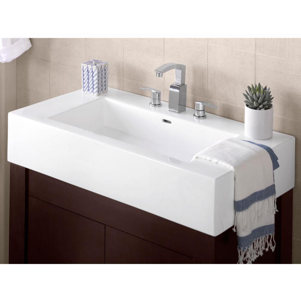 37'' Prominent™ Ceramic Sinktop with 8'' Widespread Faucet Hole in White