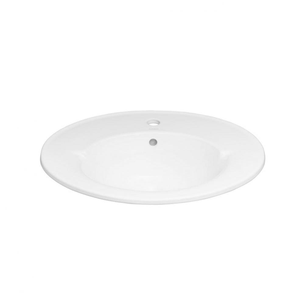 24'' Leonie Ceramic Drop-inBathroom Sink with Single Faucet Hole in White