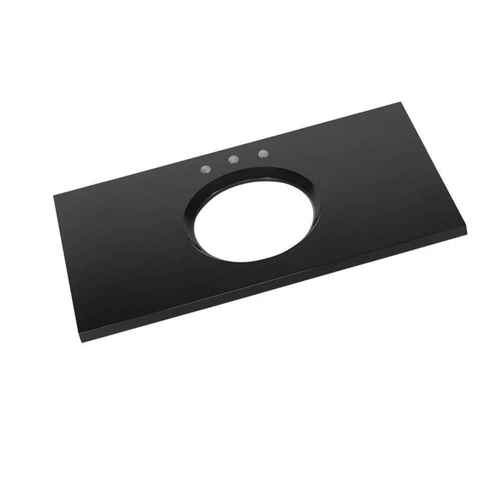 43'' x 22'' Granite Vanity Top in Absolute Black with 8'' Widespread