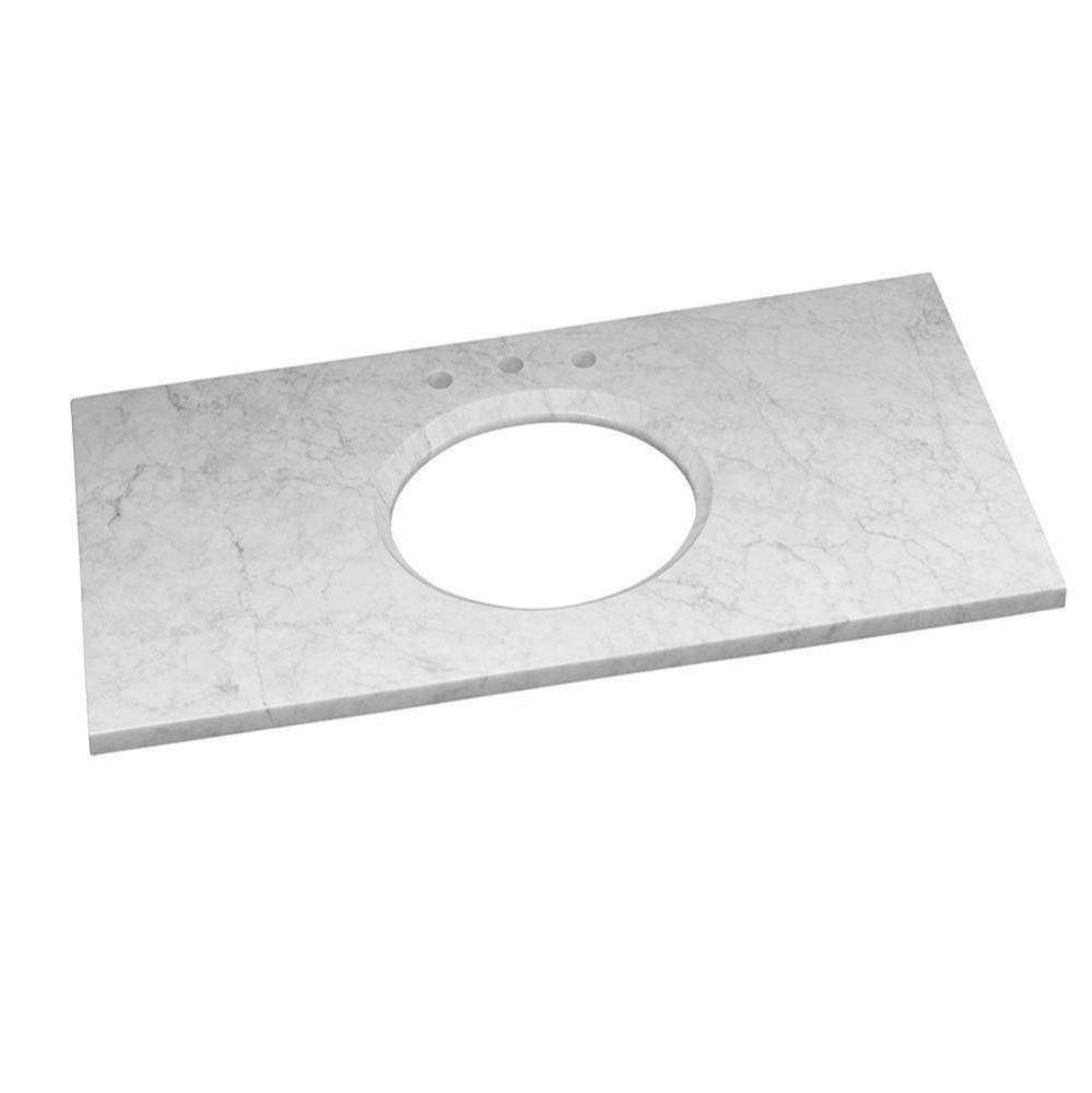 43'' x 22'' Marble Vanity Top in Carrara White with 8'' Widespread F