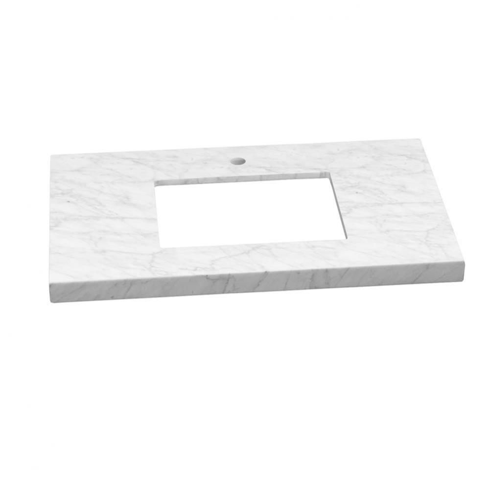 37'' x 22'' WideAppeal™ Marble Vanity Top in Carrara White - 2'' T