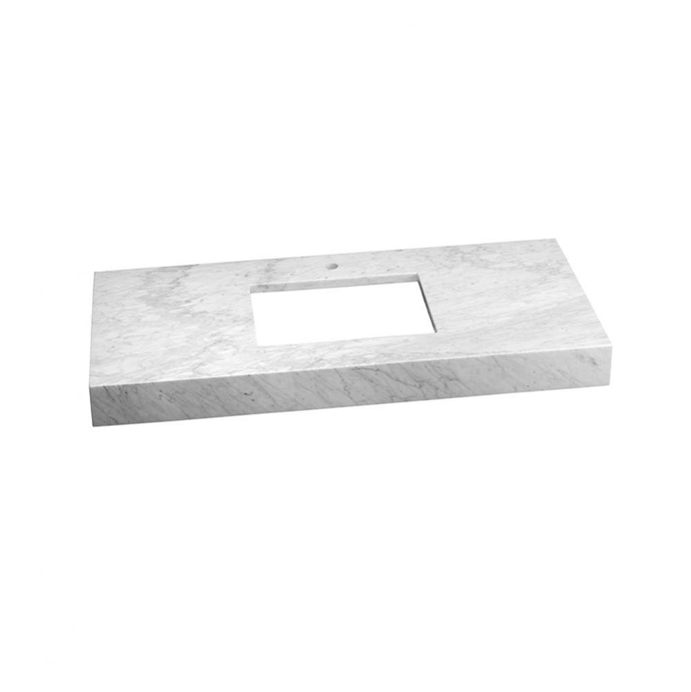 36'' x 22'' WideAppeal™ Marble Vanity Top in Carrara White - 4'' T