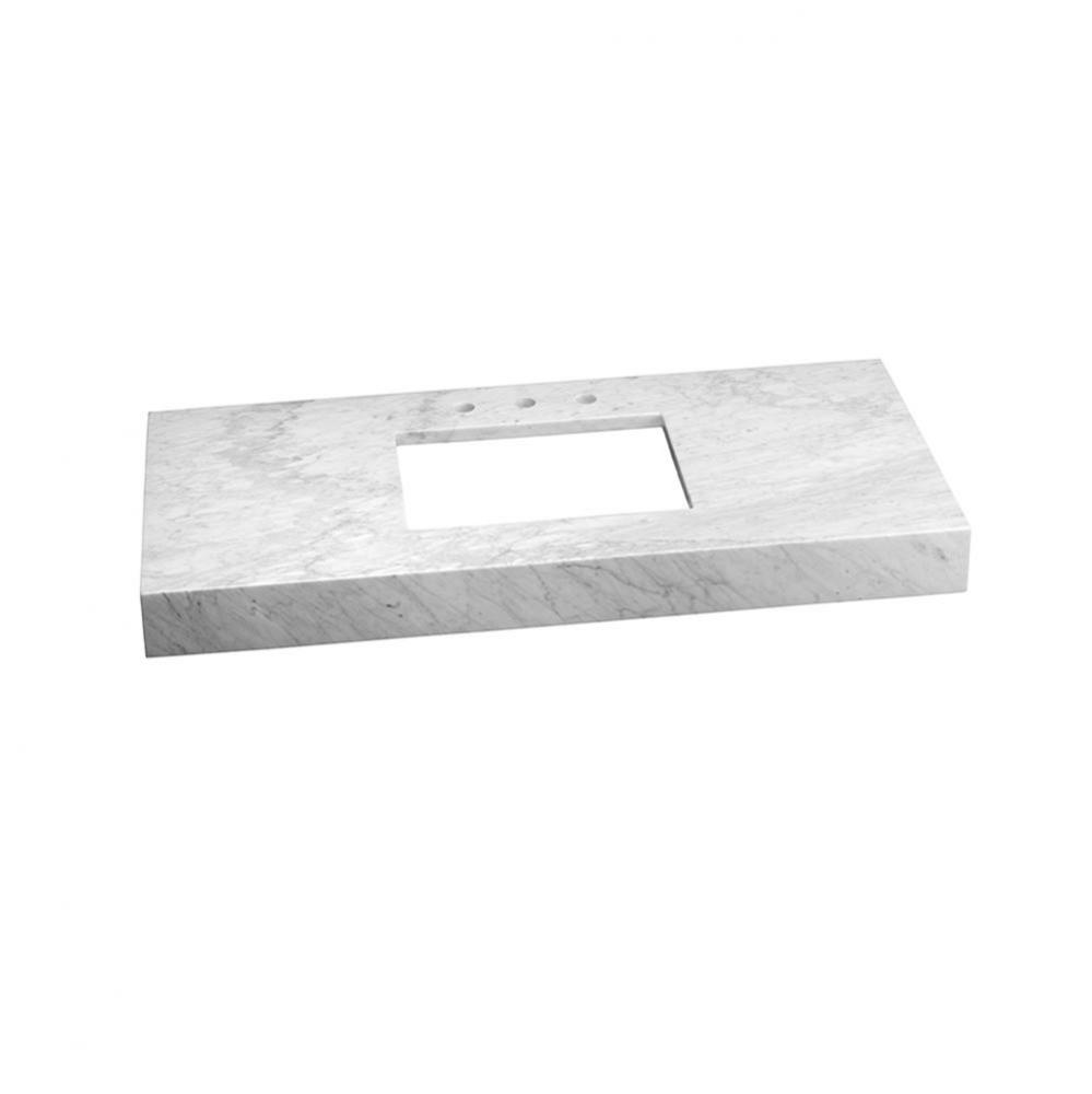 36'' x 22'' WideAppeal™ Marble Vanity Top in Carrara White - 4'' T