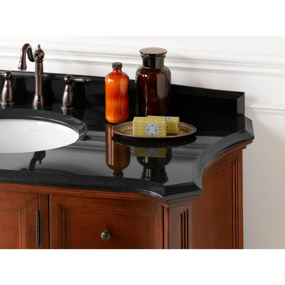 37'' x 22'' Chardonnay Granite Vanity Top in Absolute Black