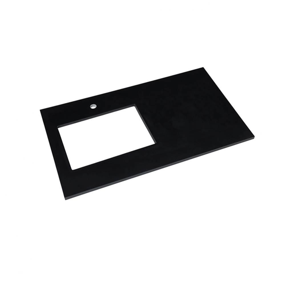 37'' x 22'' TechStone™ Vanity Top in Broad Black - 3/4'' Thick