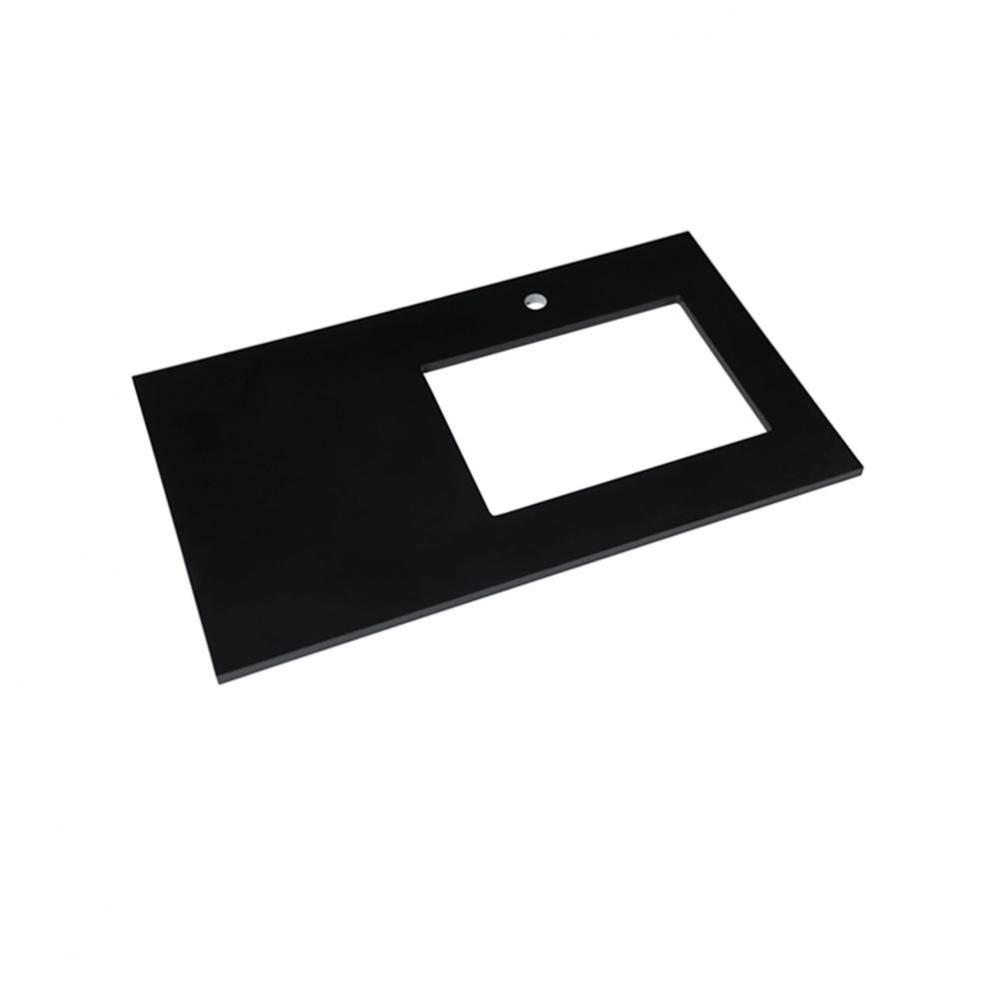 37'' x 22'' TechStone™ Vanity Top in Broad Black - 3/4'' Thick