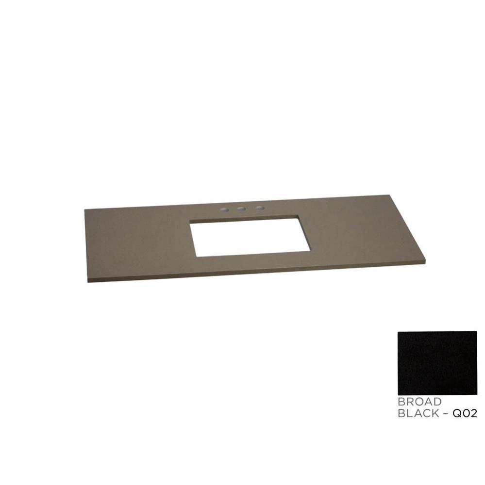 49'' x 22'' TechStone™ Vanity Top in Broad Black - 3/4'' Thick