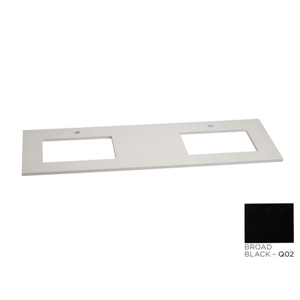 61'' x 22'' TechStone™  Vanity Top in Broad Black - 3/4'' Thick