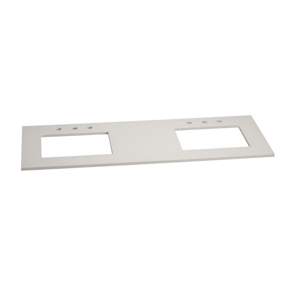 61'' x 22'' TechStone™  Vanity Top in Wide White - 3/4'' Thick