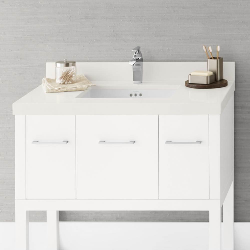 37'' x 22'' TechStone™  WideAppeal™Vanity Top in Solid White - 2'&apo