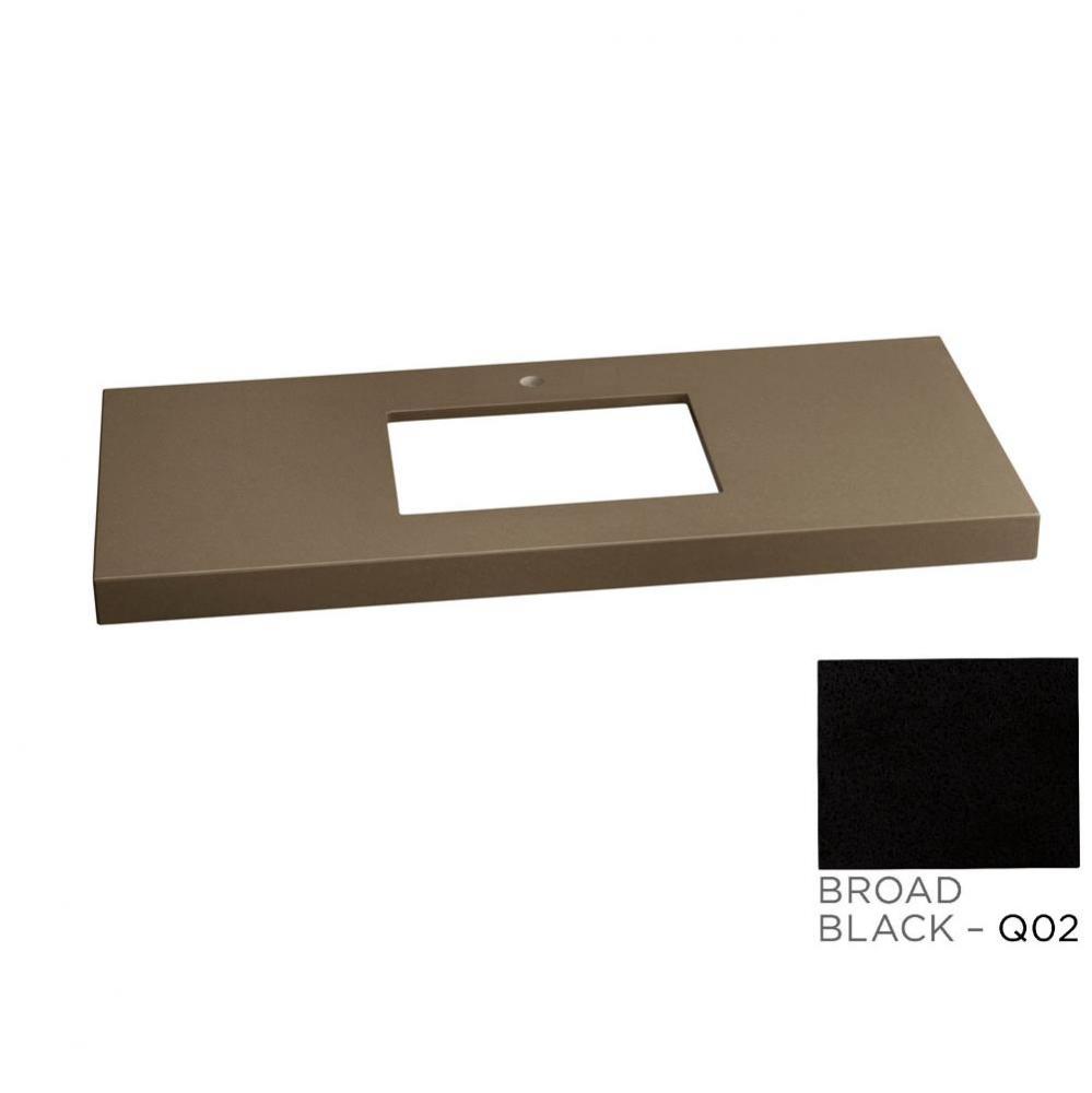 43'' x 22'' TechStone™  WideAppeal™Vanity Top in Broad Black - 2'&apo