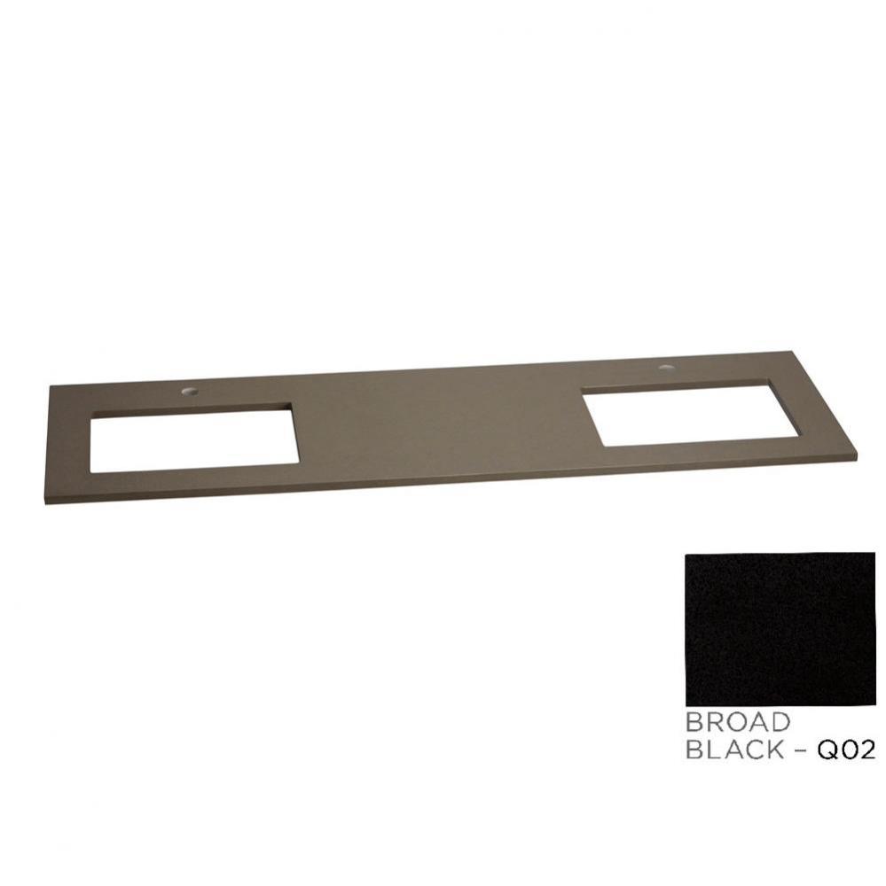 59'' x 19'' TechStone™  Vanity Top in Broad Black - 3/4'' Thick