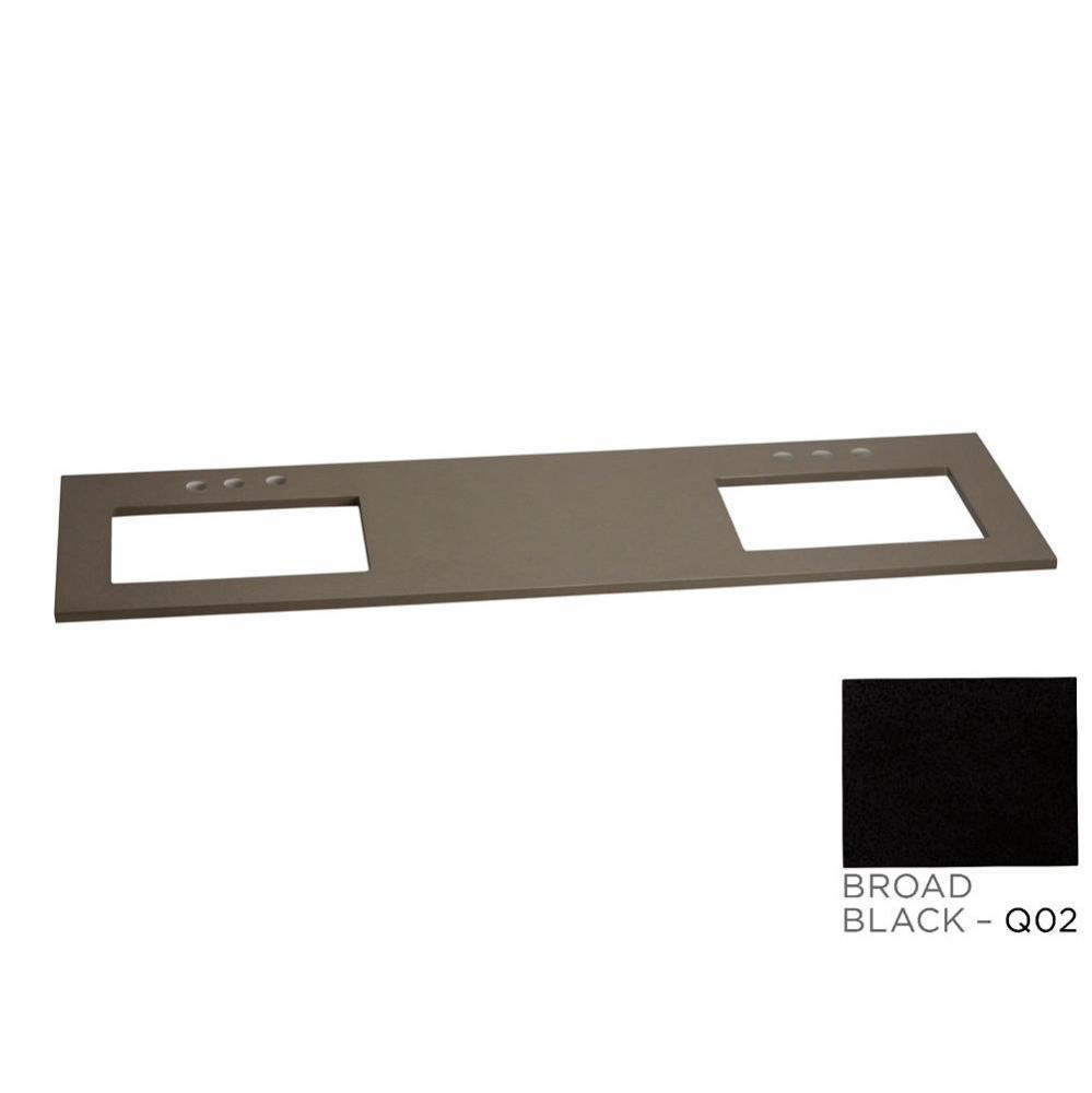 59'' x 19'' TechStone™  Vanity Top in Broad Black - 3/4'' Thick