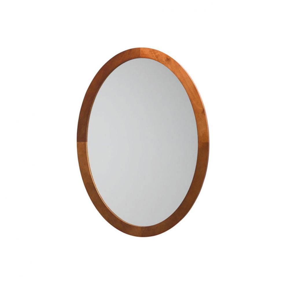 23'' Contemporary Solid Wood Framed Oval Bathroom Mirror in Cinnamon