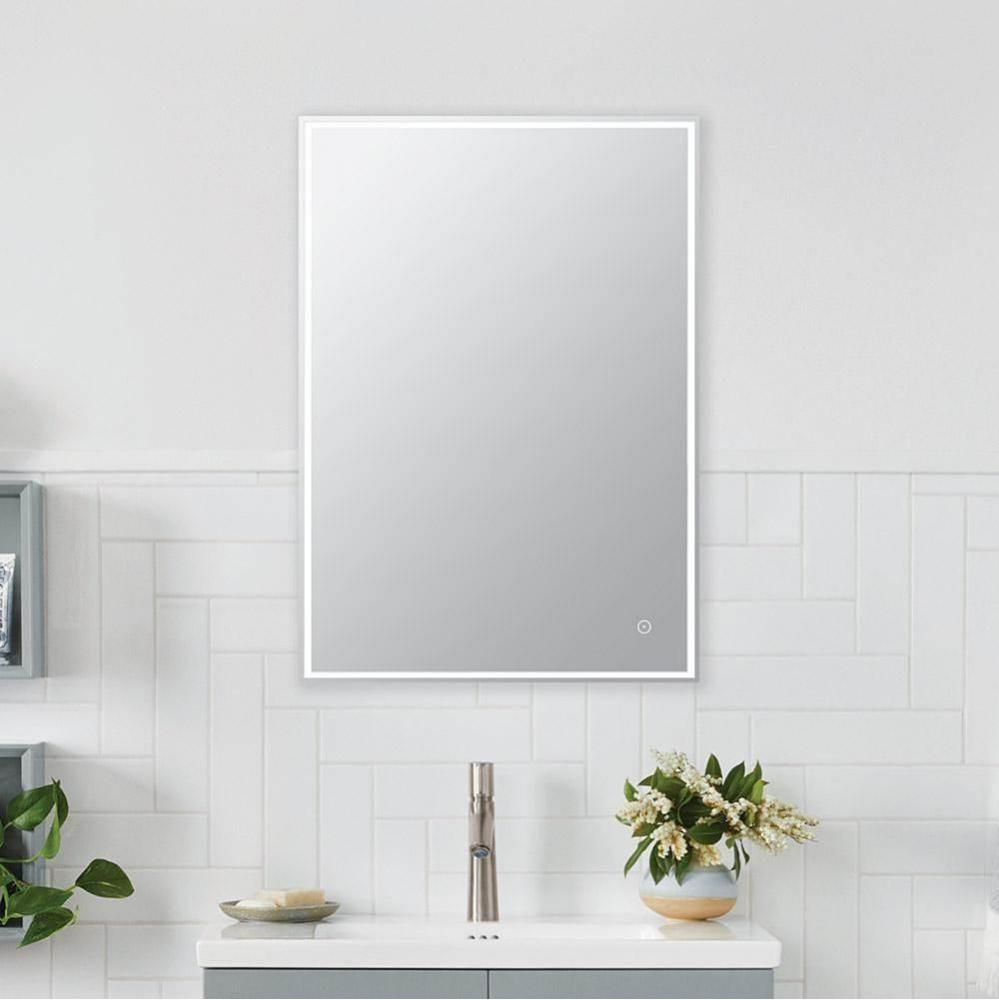 30'' Brilliance Metal Framed LED Mirror in Brushed Nickel