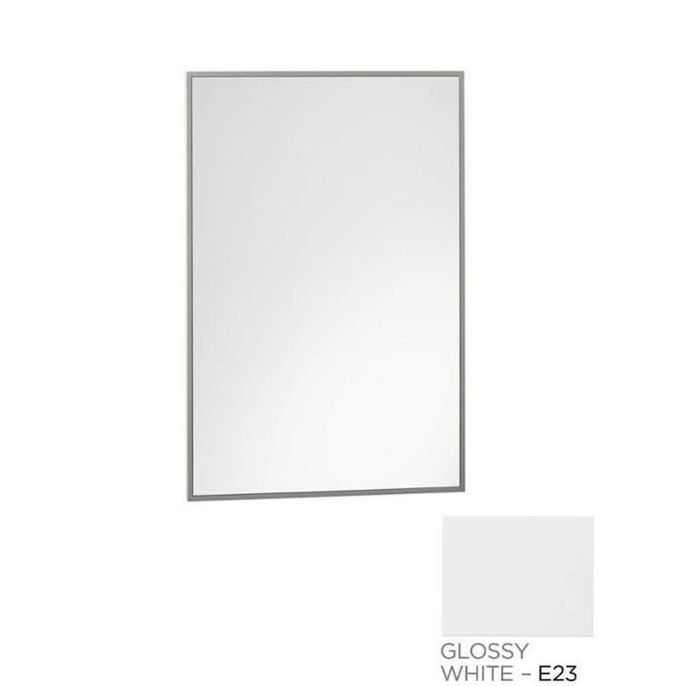 23''Taylor Contemporary Solid Wood Framed Bathroom Mirror in Glossy White