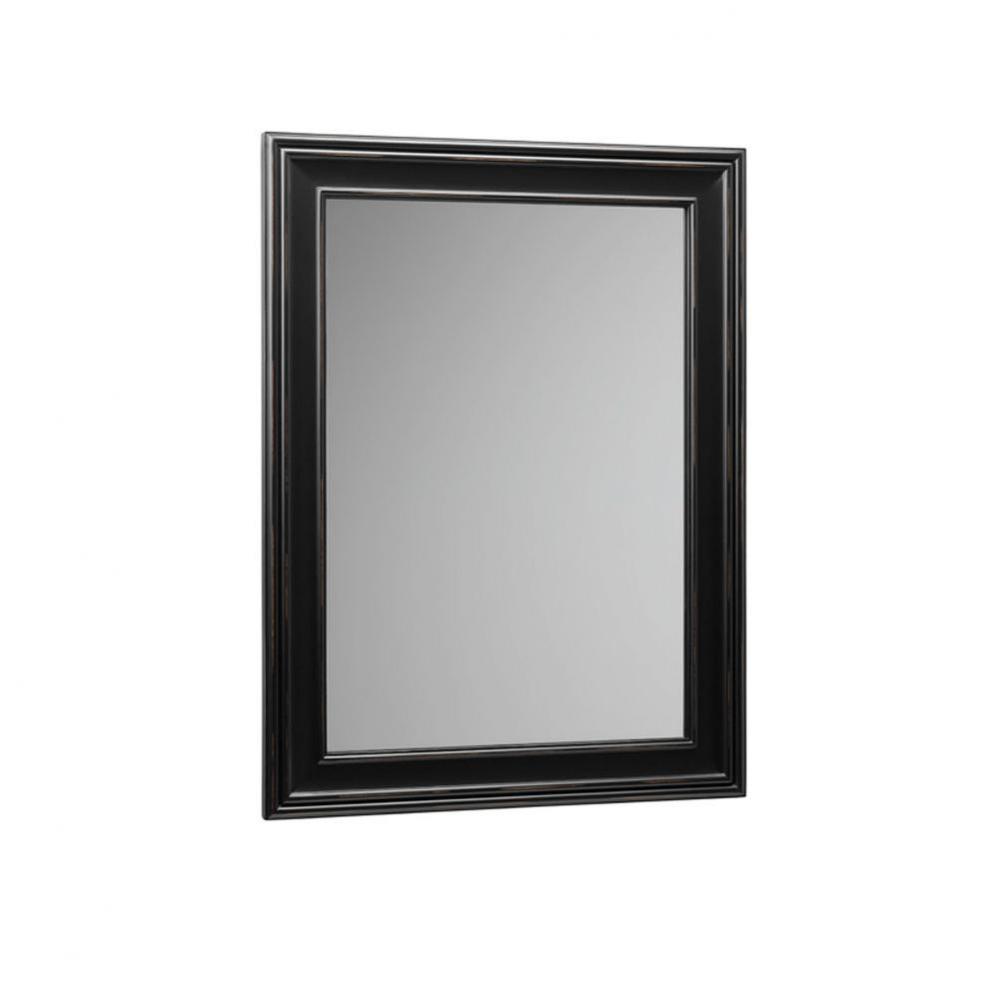 24'' William Traditional Solid Wood Framed Bathroom Mirror in Antique Black