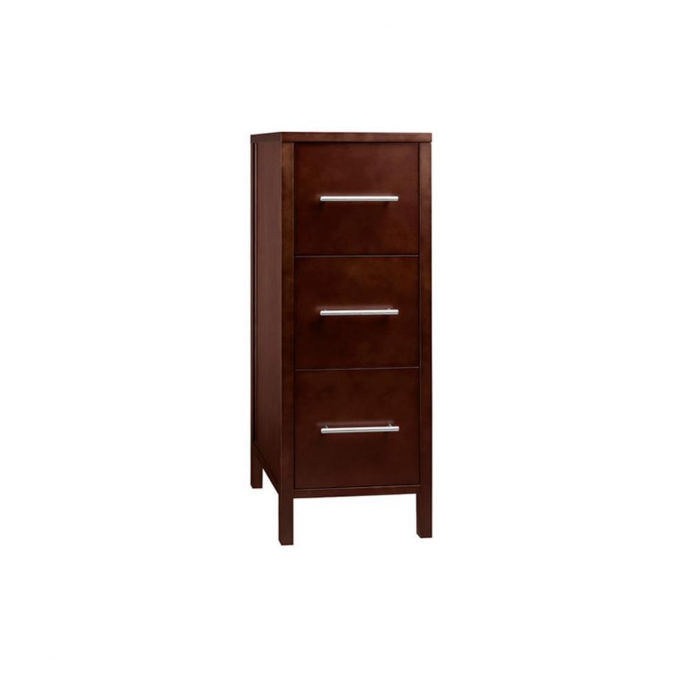 12'' Contemporary Freestanding Bathroom Storage Drawer Bank in Dark Cherry