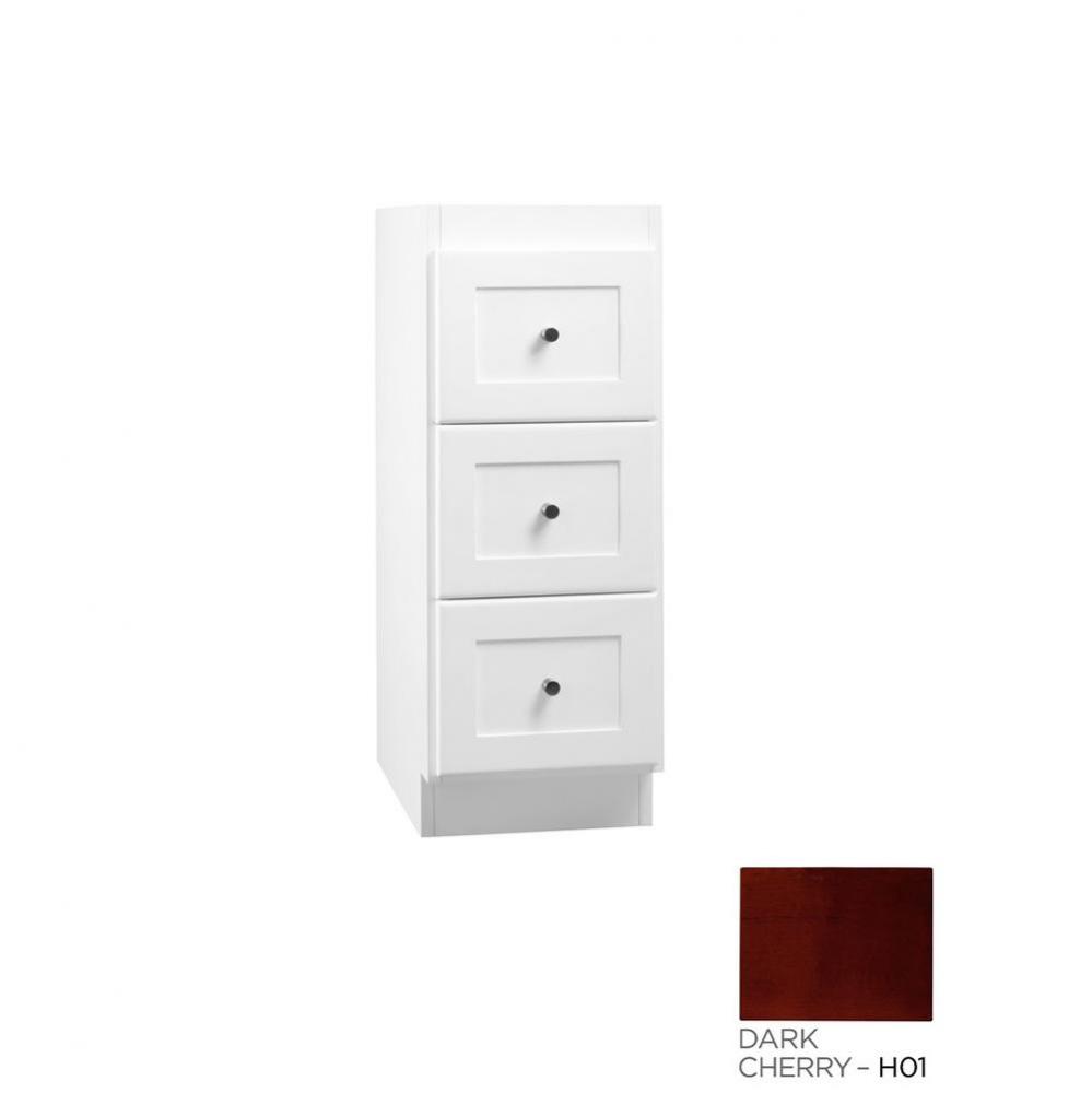 12'' Shaker Freestanding Bathroom Storage Drawer Bank in Dark Cherry