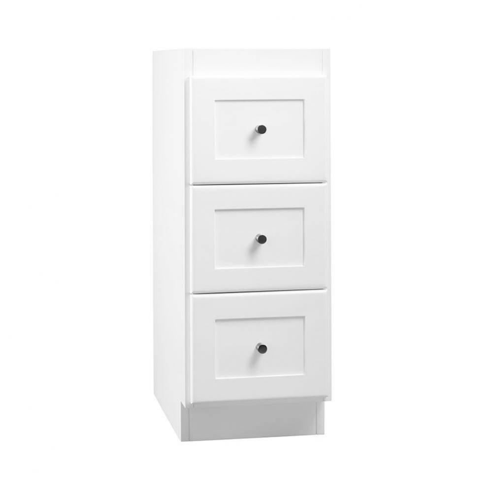 12'' Drawer Bridge with Three Drawers in White